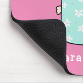 かわいい猫パーソナライズされた名前をカスタムするピンク マウスパッド (コーナー)