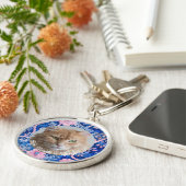 かわいい猫パーソナライズされた猫好きフォトキーチェーン キーホルダー (側面)