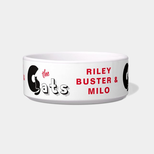 かわいい猫パーソナライズされた ボウル (正面)