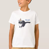 かわいい猫パーティーハット誕生日エージTシャツ Tシャツ (正面)