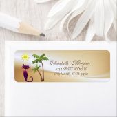 かわいい猫パームズ住所 シール- ラベル (インサイチュ)