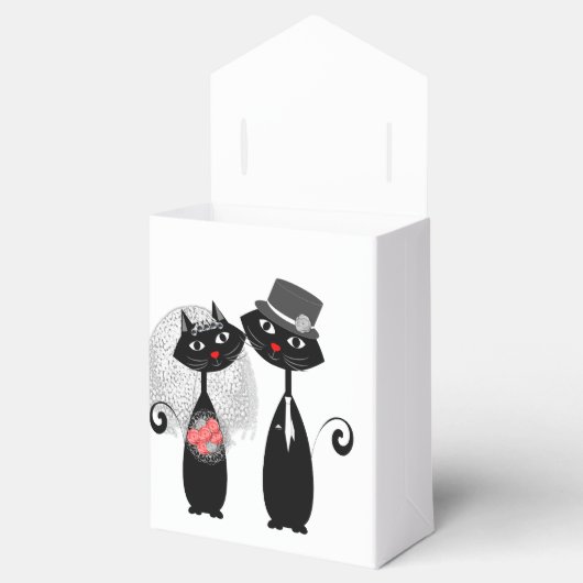 かわいい猫ヒップスター花嫁と花婿パーフェクト！ フェイバーボックス (オープン)