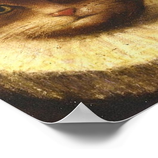 かわいい猫ビクトリアンのヴィンテージ ポスター (角)