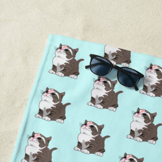 かわいい猫ビーチタオル ビーチタオル (インサイチュ)