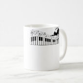 かわいい猫ピアノ音楽記号ピアニストねこ コーヒーマグカップ (正面右)