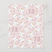 かわいい猫ピンクのバジェット誕生日パーティー (裏面)