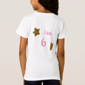 かわいい猫ピンクの子供の誕生日名 Tシャツ (裏面)
