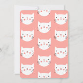 かわいい猫ピンクの誕生日パーティー 招待状 (裏面)