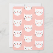 かわいい猫ピンクの誕生日パーティー 招待状 (裏面)
