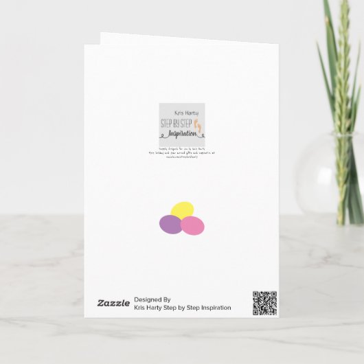 かわいい猫ピンク子猫エッグブラックキャットハッピーイースター シーズンカード (裏面)