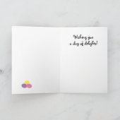 かわいい猫ピンク子猫エッグブラックキャットハッピーイースター シーズンカード (内部)