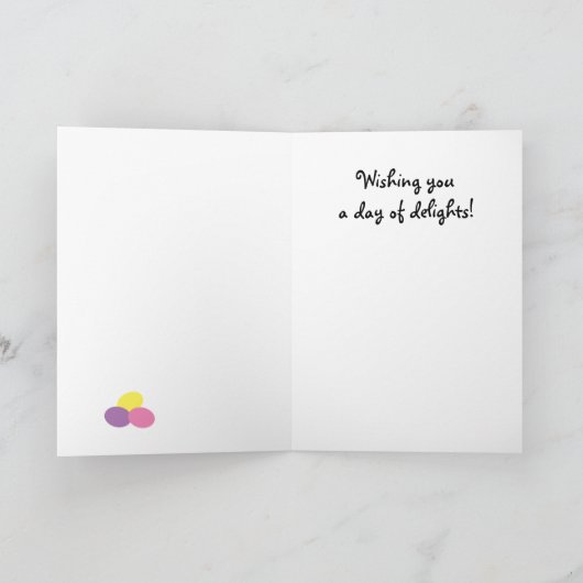 かわいい猫ピンク子猫エッグブラックキャットハッピーイースター シーズンカード (内部)