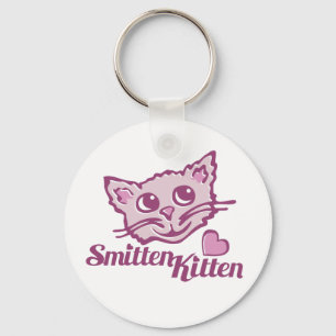 かわいい猫ピンクsmitten kitten keychain キーホルダー