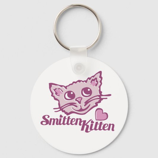 かわいい猫ピンクsmitten kitten keychain キーホルダー (正面)