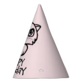かわいい猫ピーキングピンク誕生日 パーティーハット (右)