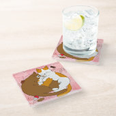 かわいい猫ファミリーガラスコースター ガラスコースター (アングル)