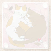 かわいい猫ファミリーガラスコースター ガラスコースター (裏面)