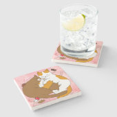 かわいい猫ファミリーストーンコースター ストーンコースター (横)