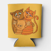 かわいい猫ファミリー名前をカスタムする&カラーカンクーラー 缶クーラー (正面)