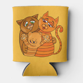 かわいい猫ファミリー名前をカスタムする&カラーカンクーラー 缶クーラー