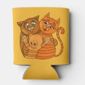 かわいい猫ファミリー名前をカスタムする&カラーカンクーラー 缶クーラー (裏面)