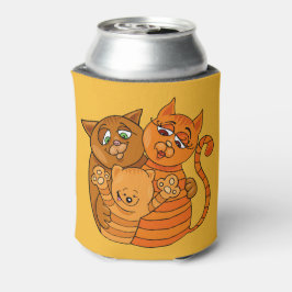 かわいい猫ファミリー名前をカスタムする&カラーカンクーラー 缶クーラー