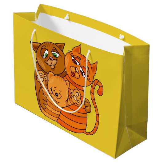 かわいい猫ファミリー大抱き枕 ラージペーパーバッグ (裏面アングル)