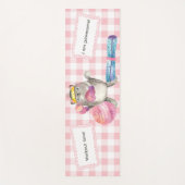 かわいい猫フィットネスやる気を起こさせるピンク ヨガマット (正面)