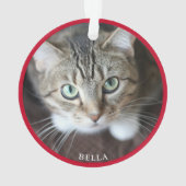 かわいい猫フォトレッド オーナメント (裏面)