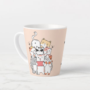かわいい猫フレンズフォーエバーラテマグカップ カフェラテマグ