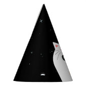 かわいい猫フレーム輝く星 初めての誕生日 パーティーハット (左)