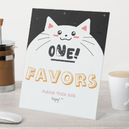 かわいい猫フレーム スパーキングスターズ 1歳の誕生日パーティーのギフト 台座サイン