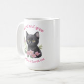 かわいい猫フローラデザイン開花と成長 コーヒーマグカップ (正面左)