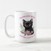かわいい猫フローラデザイン開花と成長 コーヒーマグカップ (左)