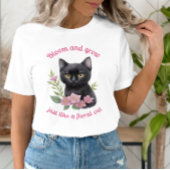 かわいい猫フローラデザイン開花と成長 Tシャツ