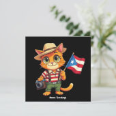 かわいい猫プエルトリカ国旗ボリカヒスパニック 招待状 (スタンド正面)