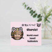 かわいい猫プリクラスタイル写真葉書 ポストカード (スタンド正面)