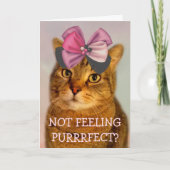 かわいい猫プリンのジョーク カード (正面)