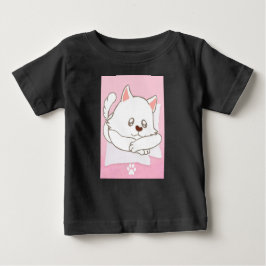 かわいい猫プリントのベビーTシャツ ベビーTシャツ