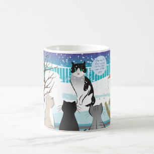 かわいい猫プリントマグカップ(アクア) コーヒーマグカップ