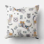 かわいい猫プリント枕 クッション (正面)