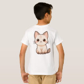 かわいい猫プリントTシャツ猫好き Tシャツ (裏面フル)