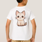 かわいい猫プリントTシャツ猫好き Tシャツ (裏面)