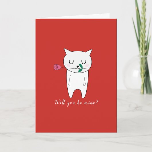 かわいい猫プロポーザルのバレンタイン シーズンカード (正面)