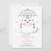 かわいい猫ベビーシャワー招待状 招待状 (正面)
