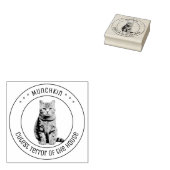かわいい猫ペットのフォトラウンド ラバースタンプ (押印)