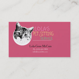 かわいい猫ペットの居座りサービス名刺 名刺