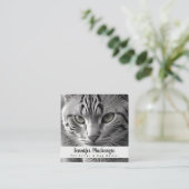 かわいい猫ペットシッターとドッグウォーカー スクエア名刺 (スタンド正面)