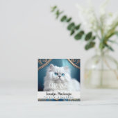 かわいい猫ペットシッターとドッグウォーカー スクエア名刺 (スタンド正面)