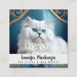 かわいい猫ペットシッターとドッグウォーカー スクエア名刺